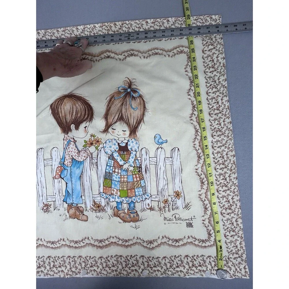 VTG 70's Miss Petticoat Prairie Sunbonnet Core Button Up Pillow Sham